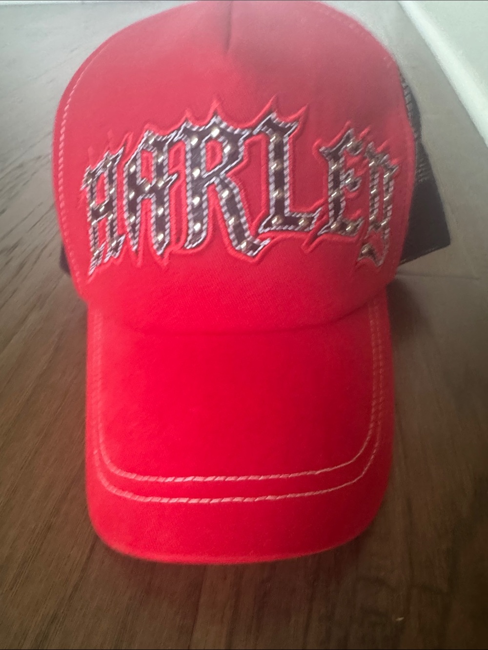 Harley-Davidson Red Trucker Hat with Studded Logo